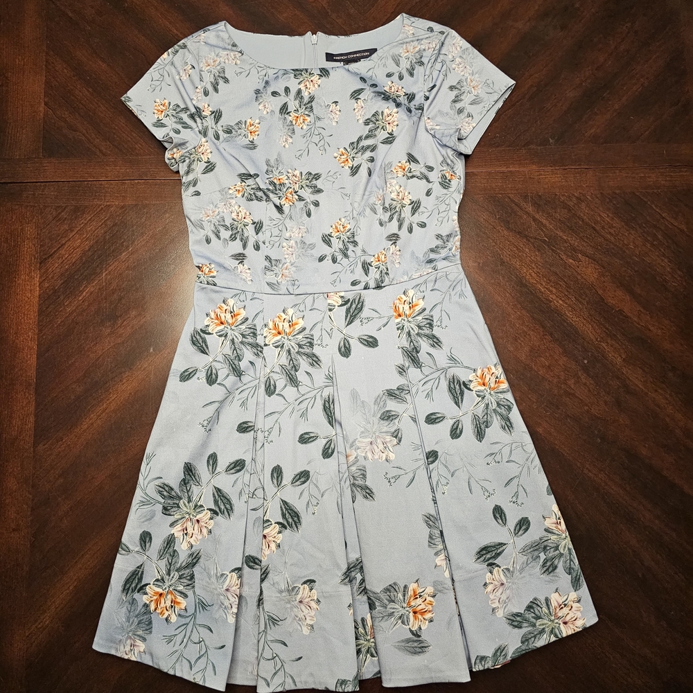French Connection Blue Floral Casual Dress